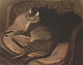Theophile Steinlen cats on the sofa 1908 Art A4 Photo Print