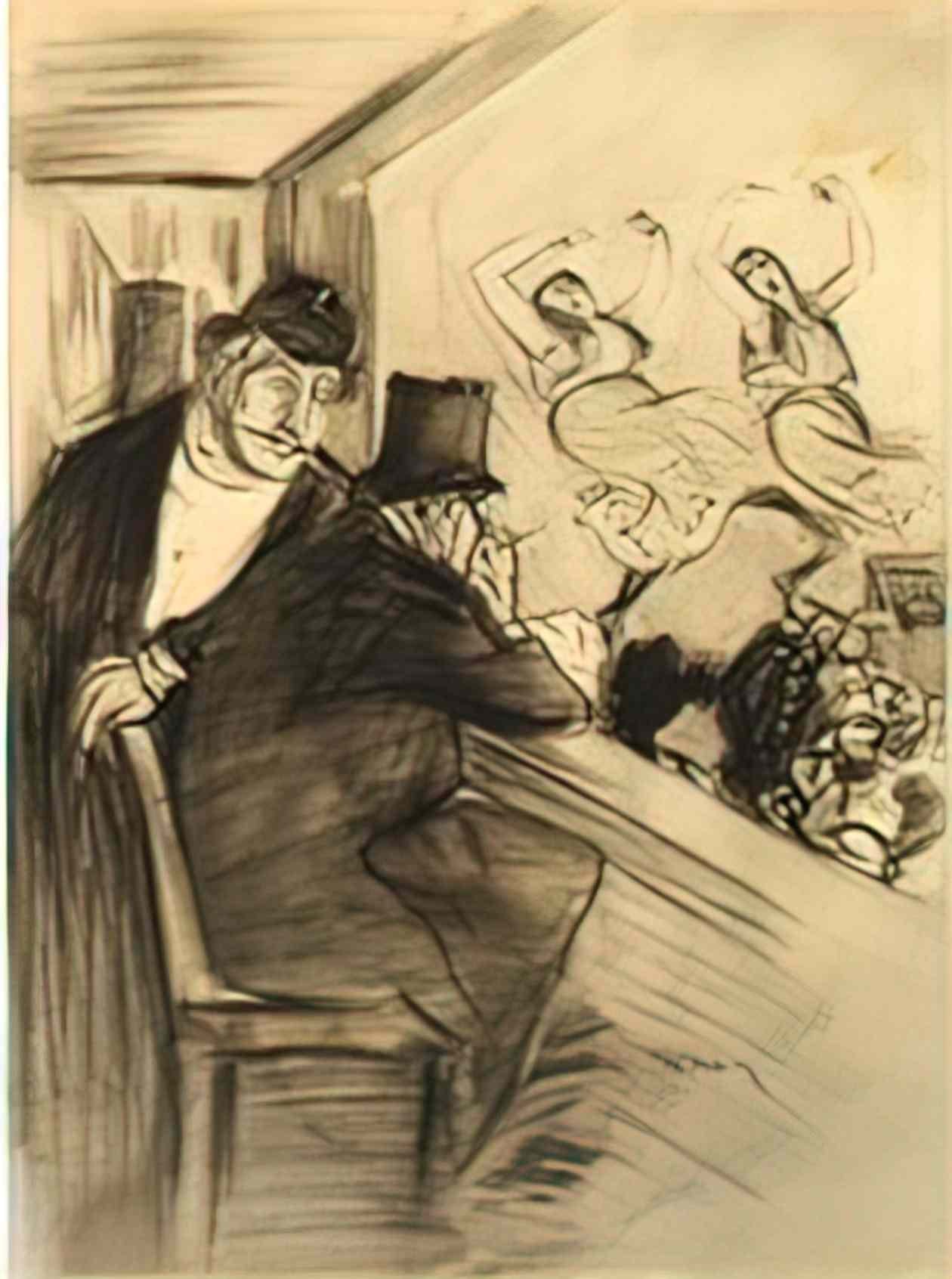 Theophile Steinlen ces dames lafforest original drawing Art A4 Photo Print