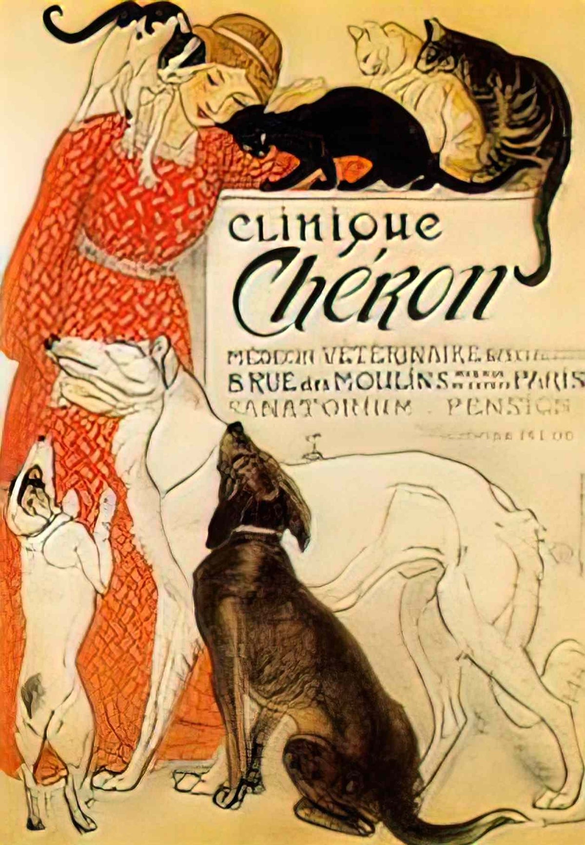 Theophile Steinlen clinique cheron Art A4 Photo Print