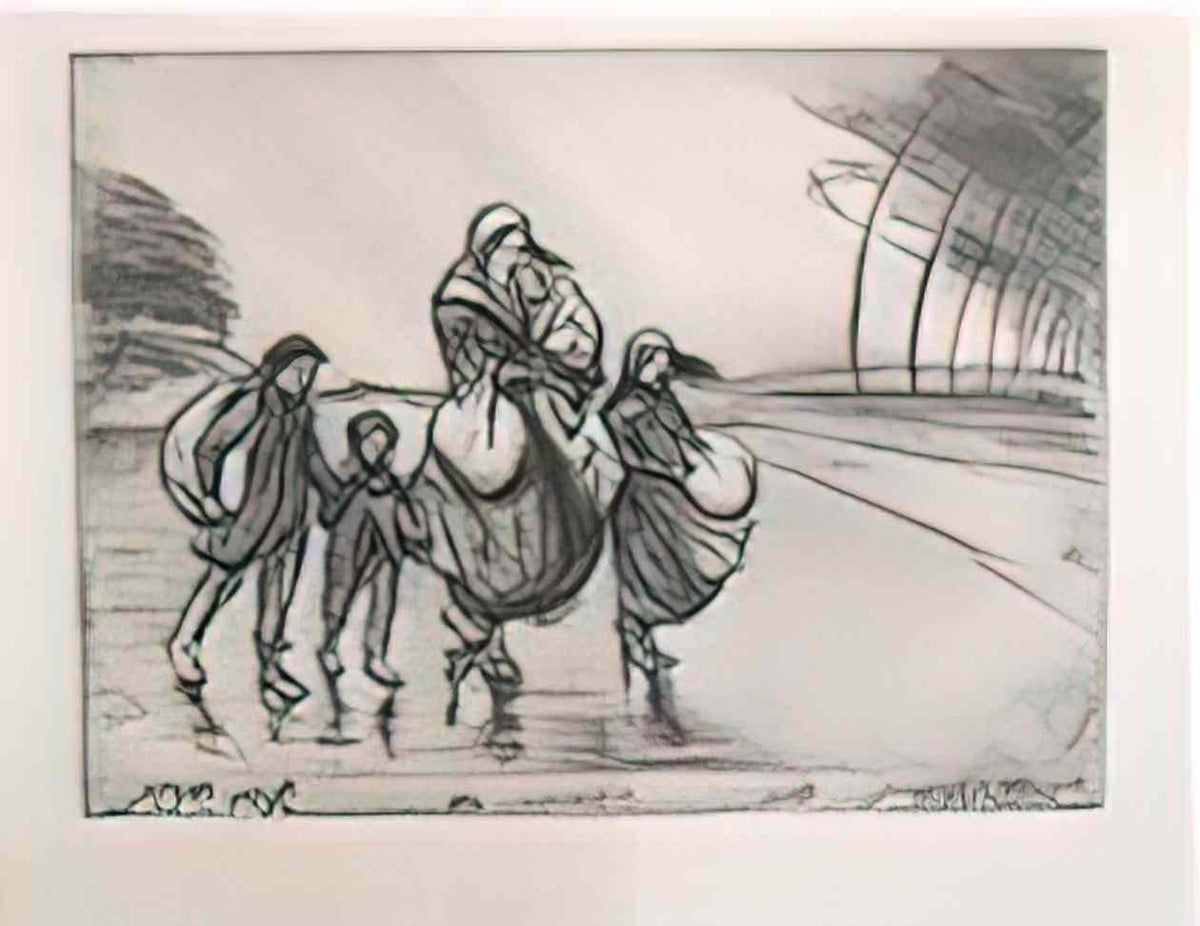 Theophile Steinlen coup de vent Art A4 Photo Print