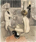 Theophile Steinlen coup double original drawing Art A4 Photo Print