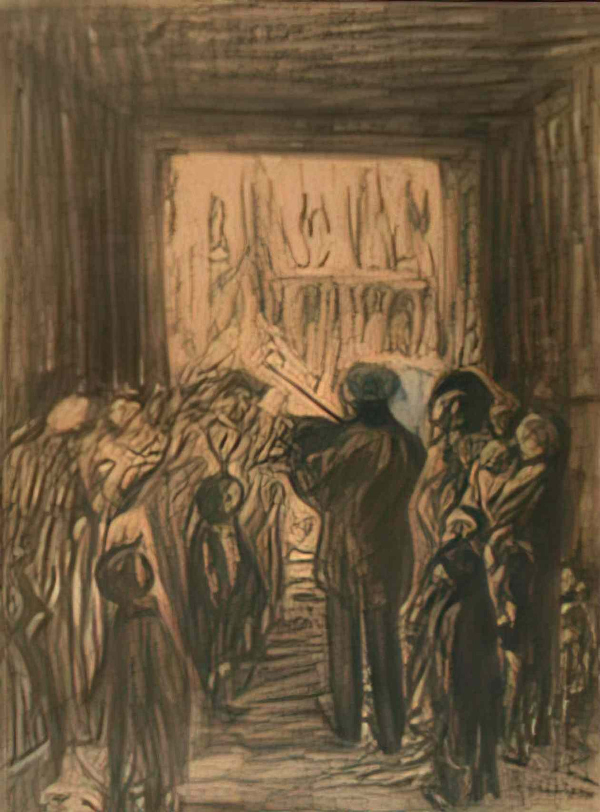 Theophile Steinlen crowd listening to fiddler 1812 Art A4 Photo Print