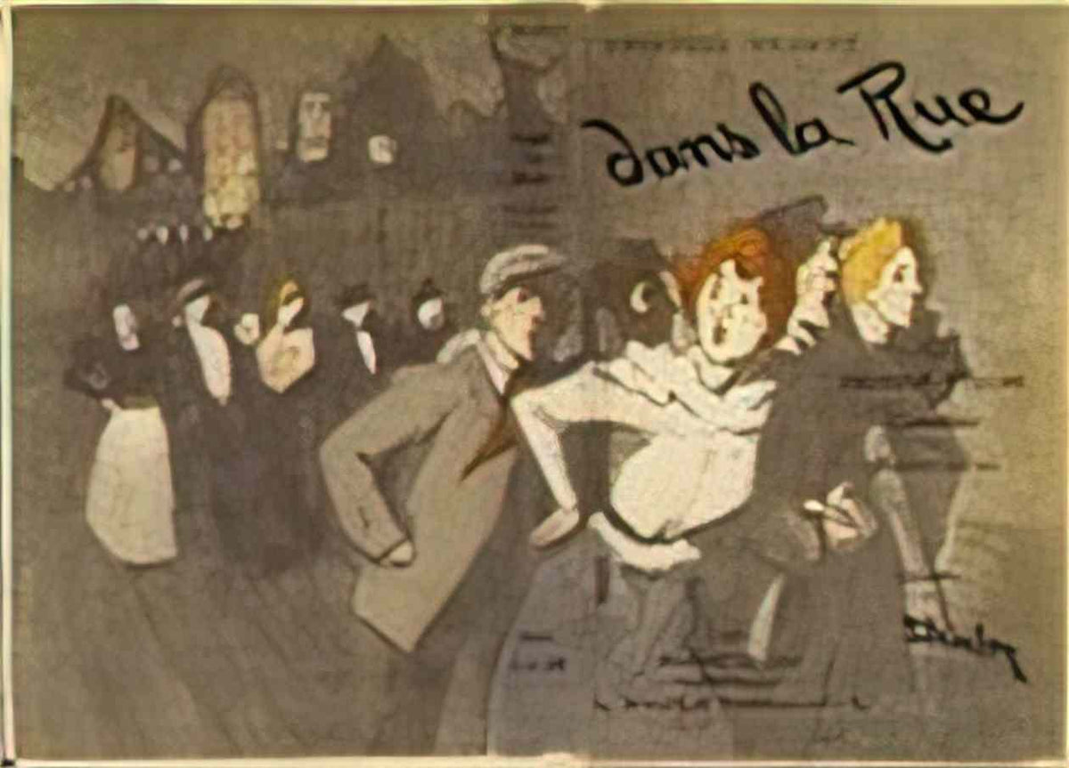 Theophile Steinlen dans la rue 1895 1 Art A4 Photo Print