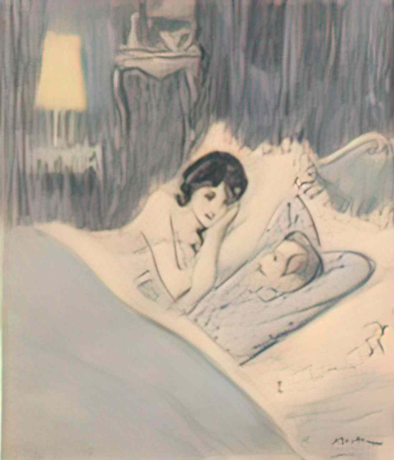 Theophile Steinlen dernier cri original drawing Art A4 Photo Print
