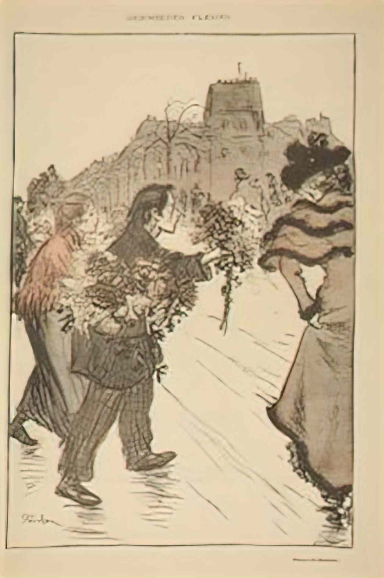 Theophile Steinlen dernieres fleurs 1893 Art A4 Photo Print
