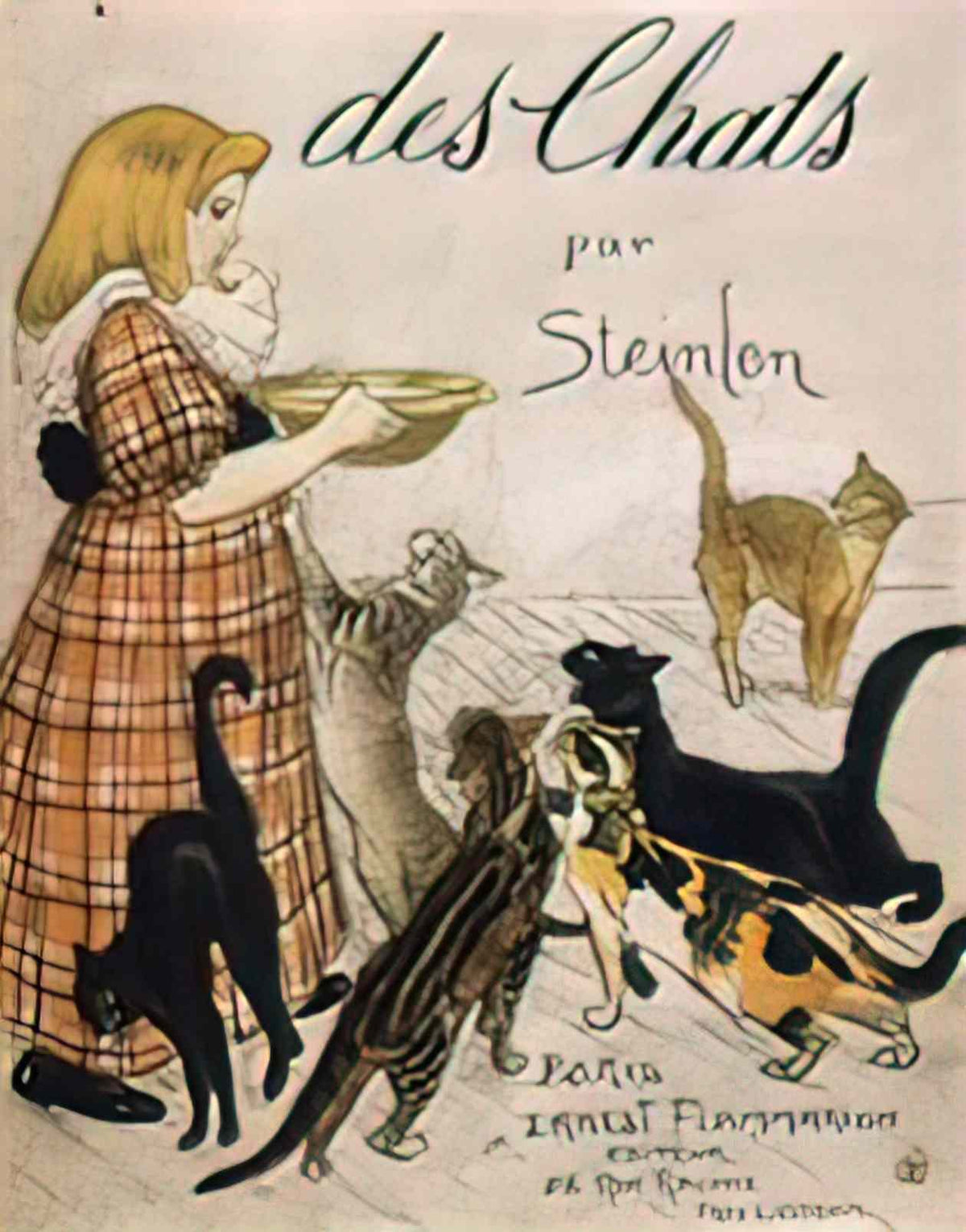 Theophile Steinlen des chats 1898 Art A4 Photo Print