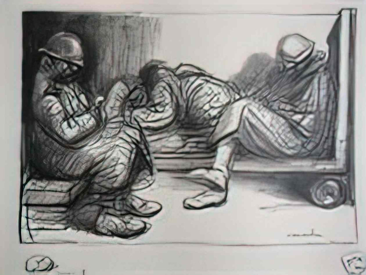 Theophile Steinlen en attendant le depart 1916 Art A4 Photo Print