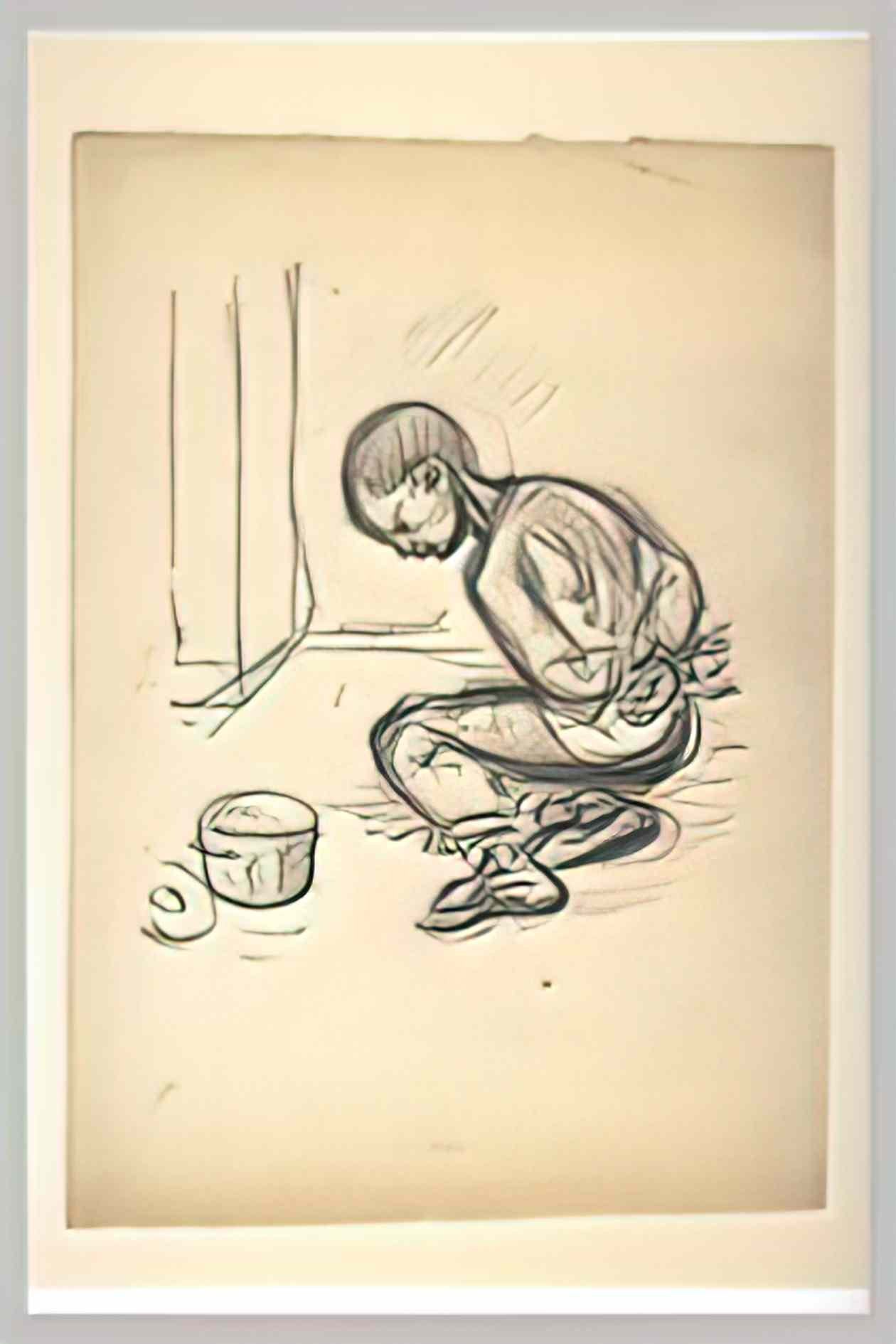 Theophile Steinlen enfants martyrs study Art A4 Photo Print