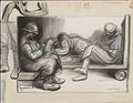 Theophile Steinlen entre deux trains original drawing Art A4 Photo Print