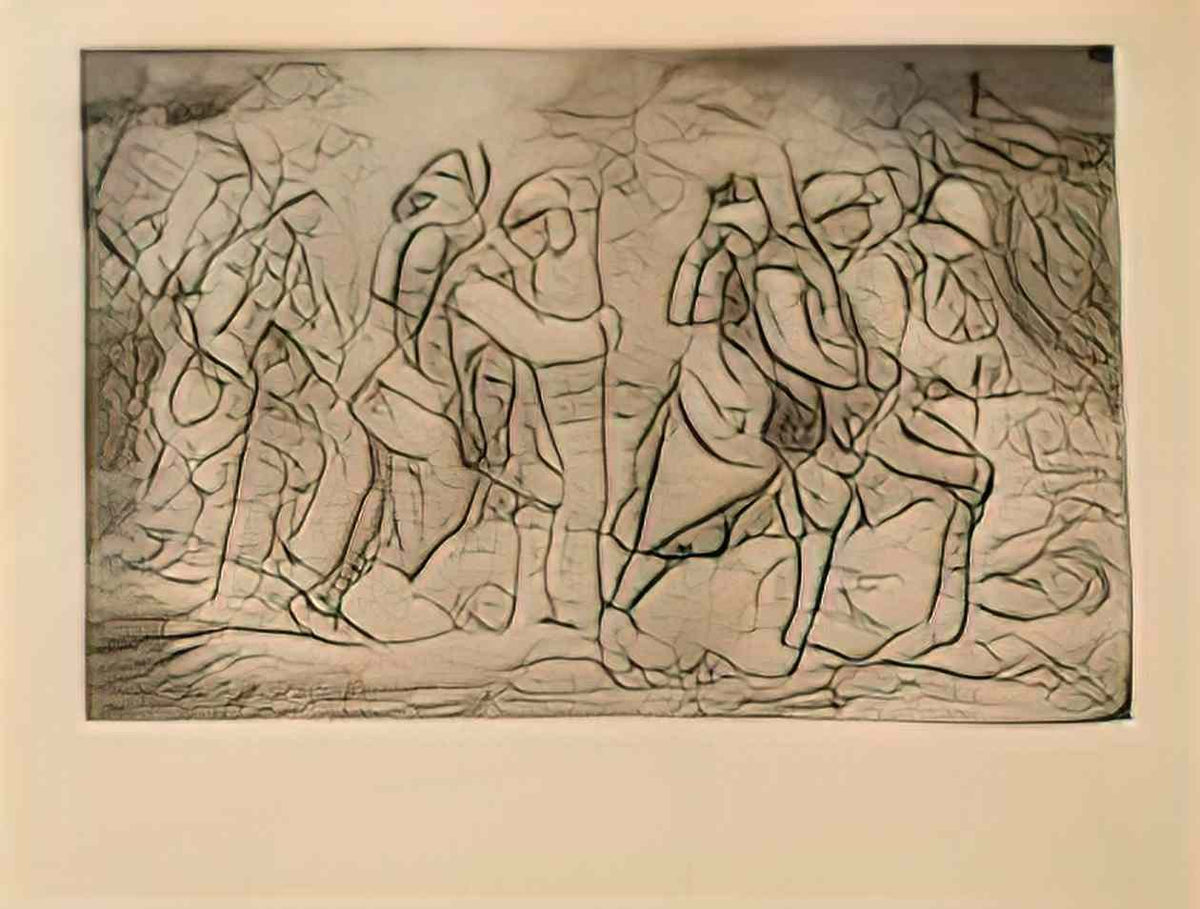Theophile Steinlen escouade en marche 1917 Art A4 Photo Print