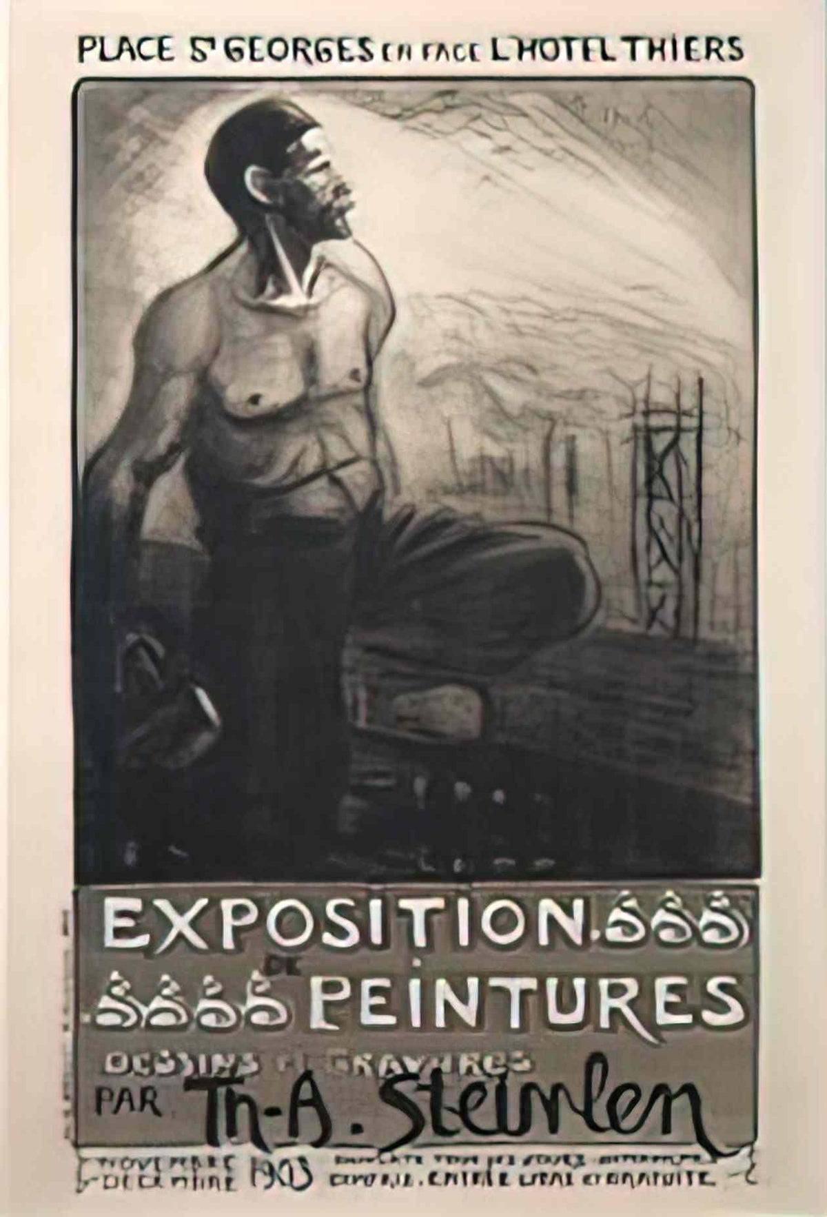Theophile Steinlen exposition de peintures dessins et gravures 1903 c Art A4 Photo Print