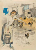 Theophile Steinlen fille de ferme Art A4 Photo Print