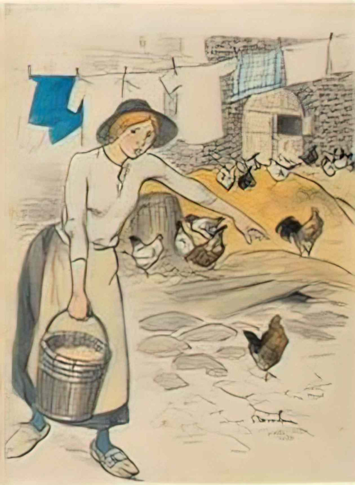 Theophile Steinlen fille de ferme Art A4 Photo Print
