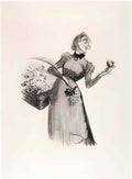 Theophile Steinlen flower girl 1899 Art A4 Photo Print