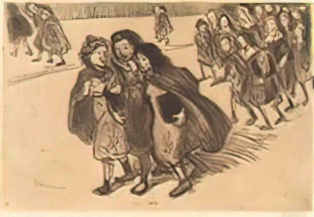 Theophile Steinlen gamines sortant de l ecole 1911 Art A4 Photo Print