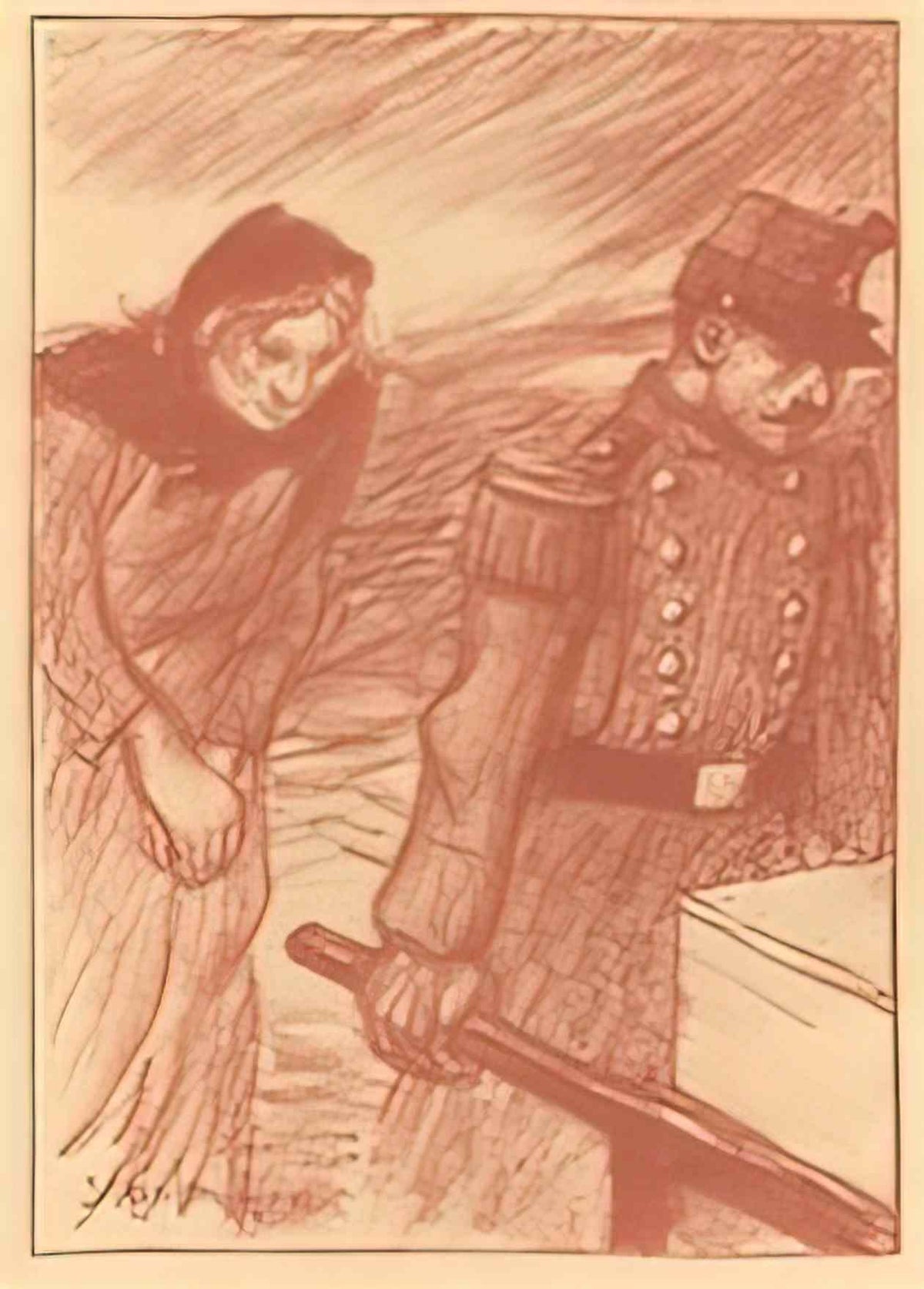 Theophile Steinlen l enterrement Art A4 Photo Print