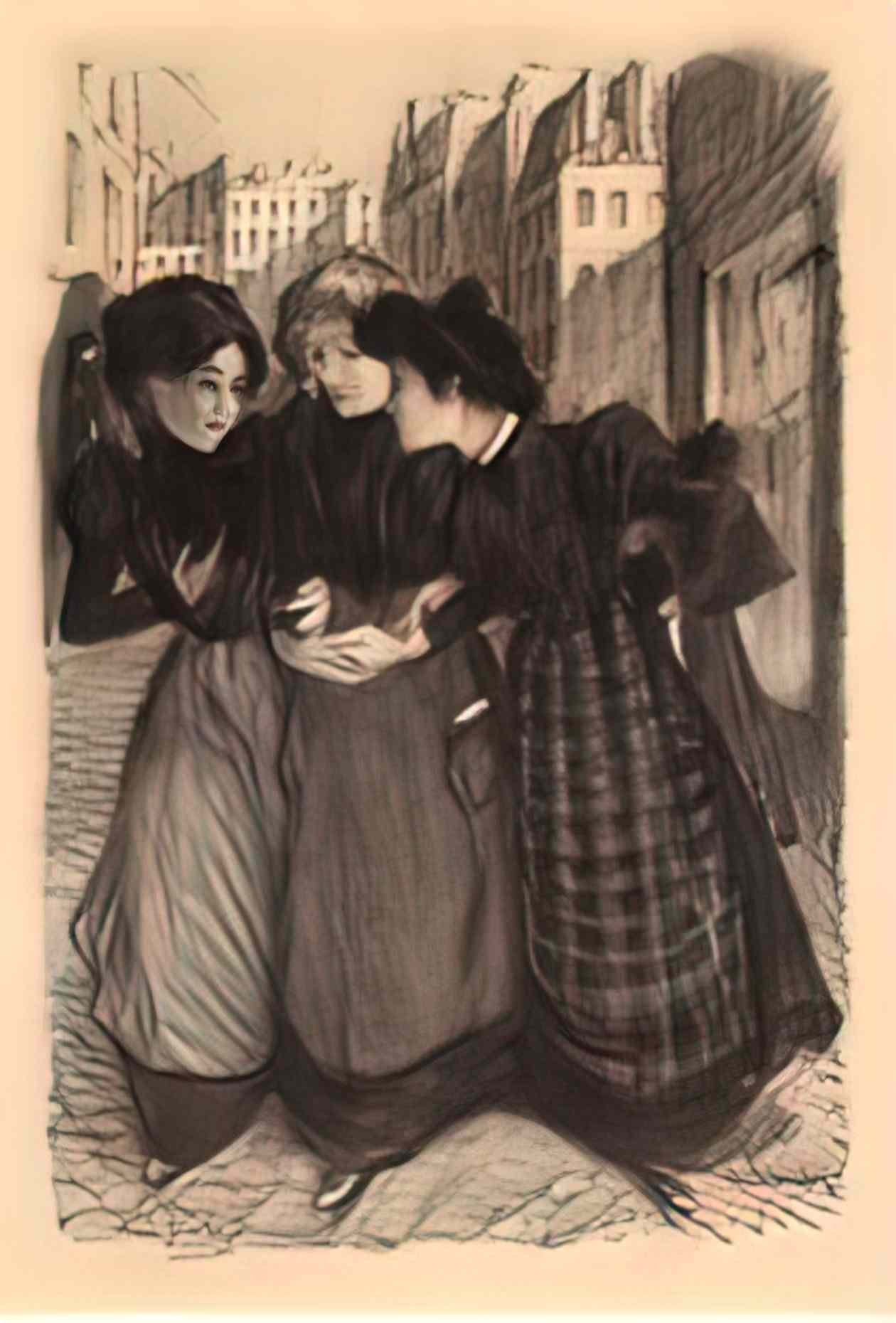 Theophile Steinlen l heure du dejeuner Art A4 Photo Print
