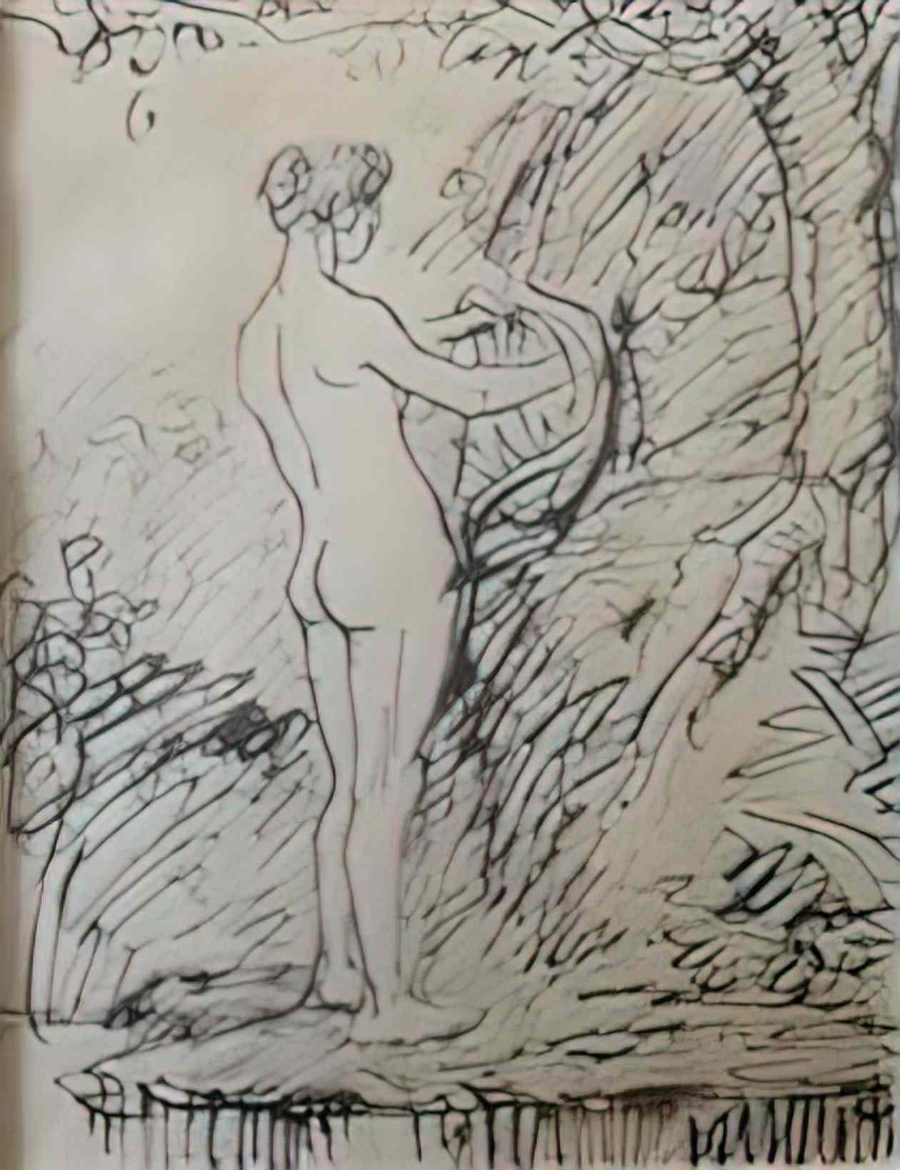 Theophile Steinlen la baigneuse Art A4 Photo Print