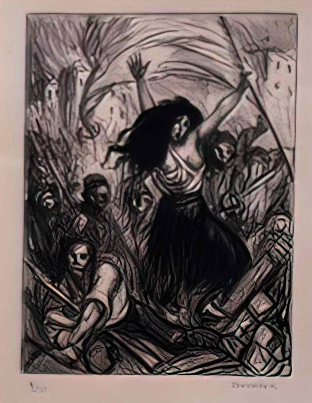 Theophile Steinlen la barricade Art A4 Photo Print