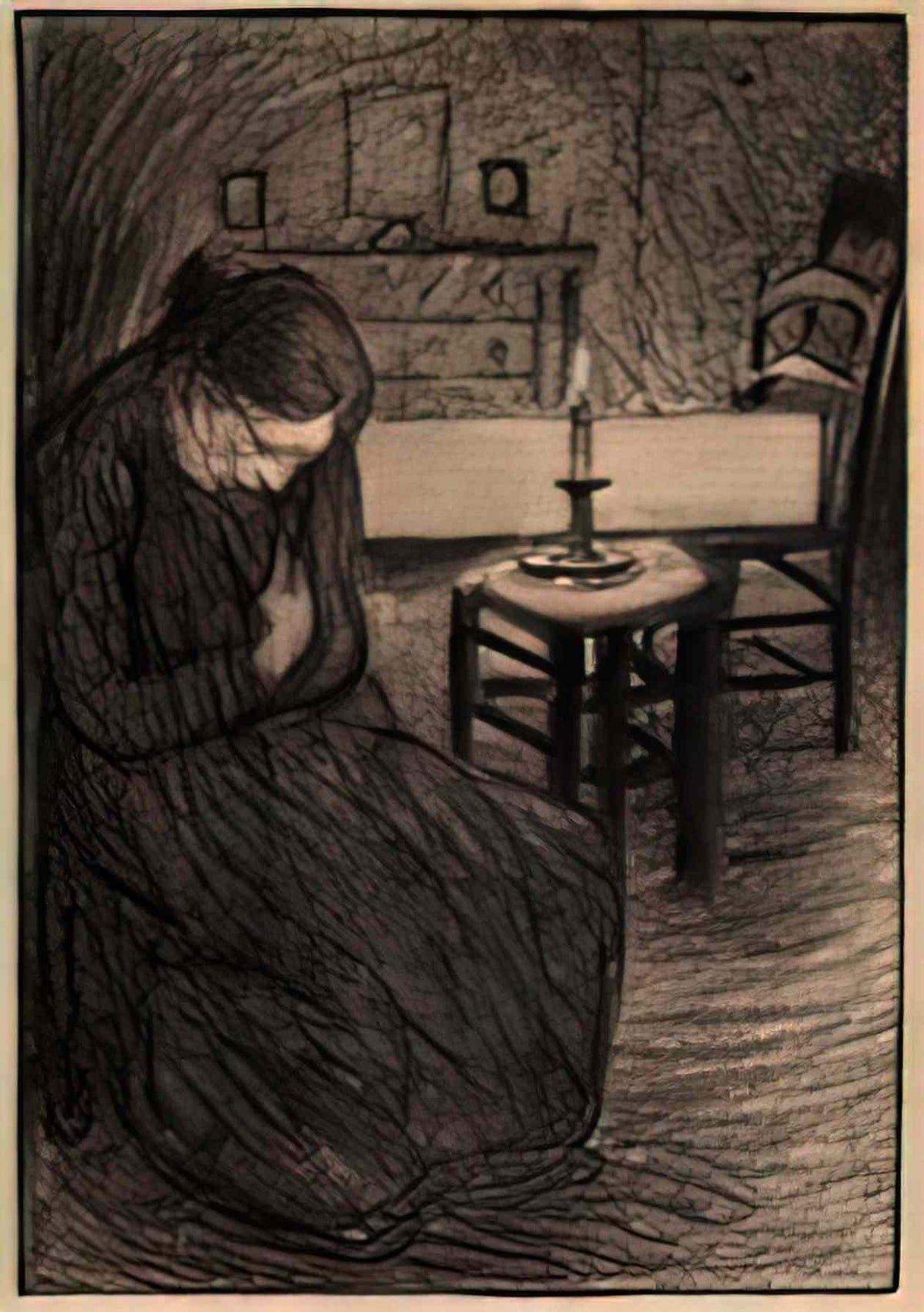 Theophile Steinlen la veillee 1907 Art A4 Photo Print