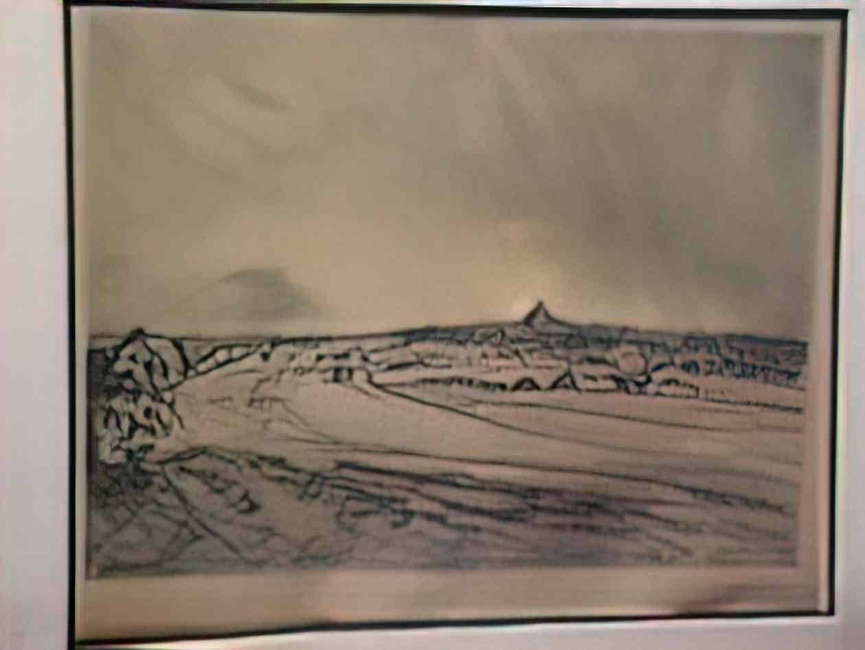 Theophile Steinlen landscape etching Art A4 Photo Print
