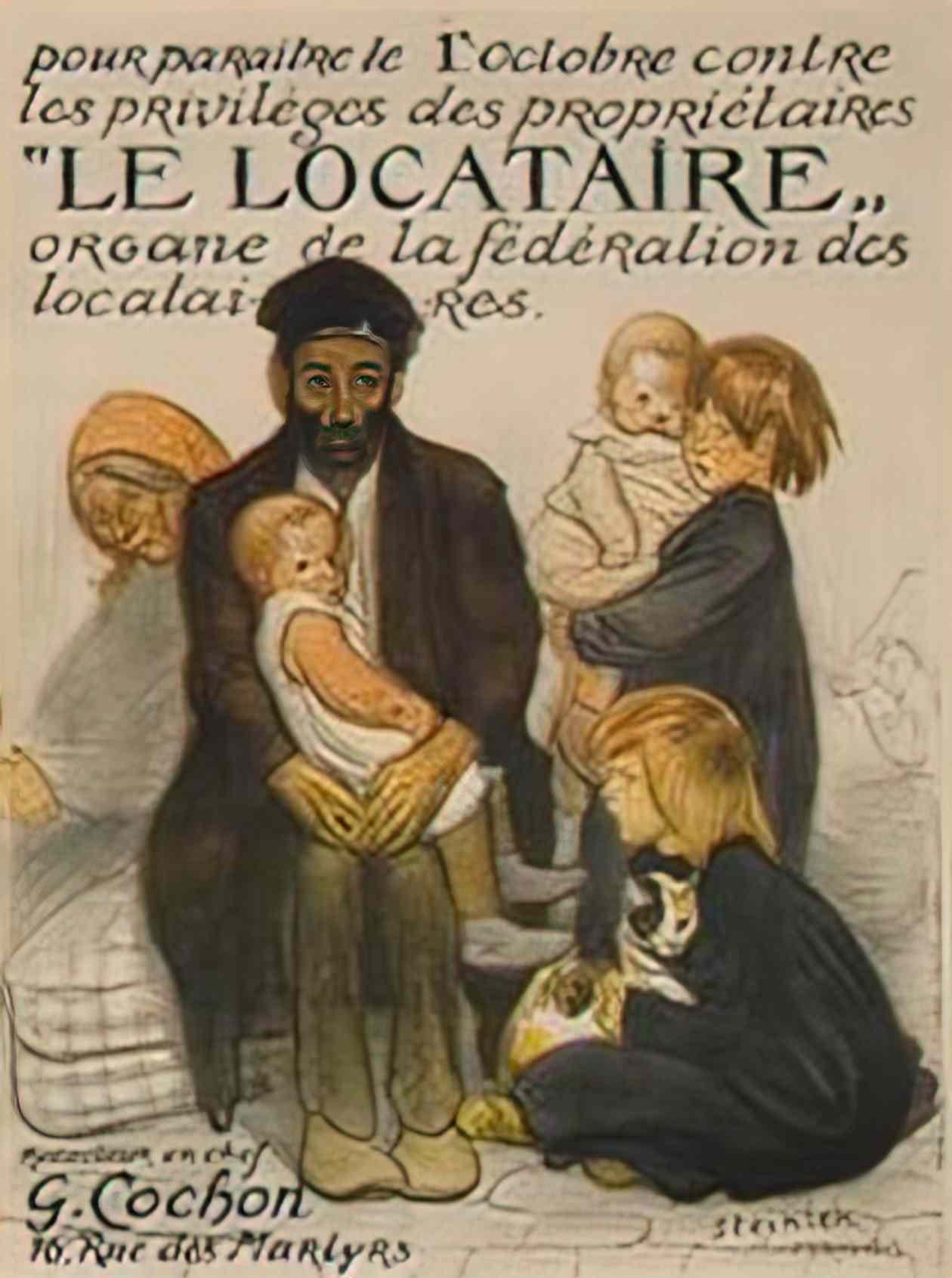 Theophile Steinlen le locataire 1913 2 Art A4 Photo Print