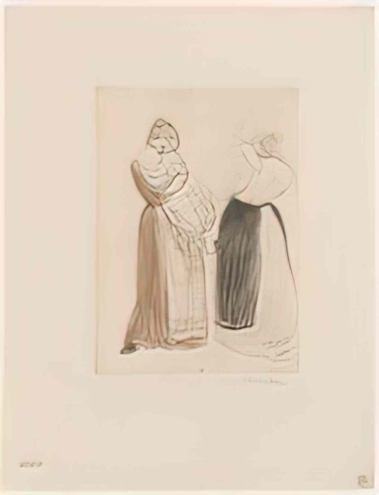 Theophile Steinlen les deux meres 1903 Art A4 Photo Print