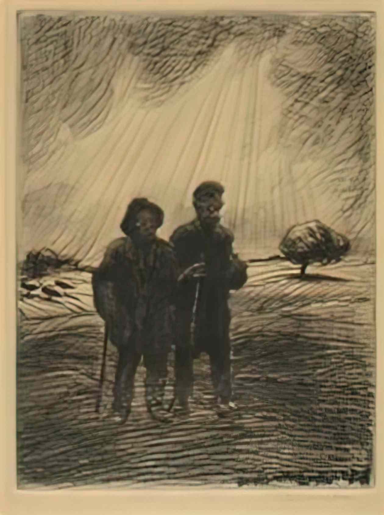 Theophile Steinlen les deux vagabonds Art A4 Photo Print