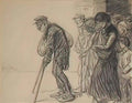 Theophile Steinlen les internes preparatory drawing for 1915 Art A4 Photo Print