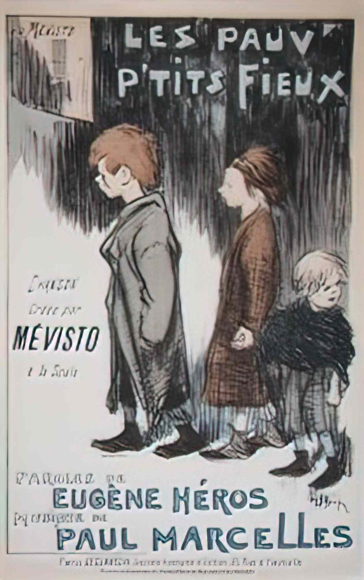 Theophile Steinlen les pauv petits fieux 1892 Art A4 Photo Print