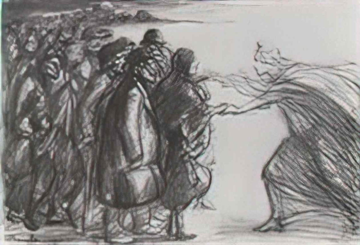 Theophile Steinlen les refugies de la meuse 1915 Art A4 Photo Print