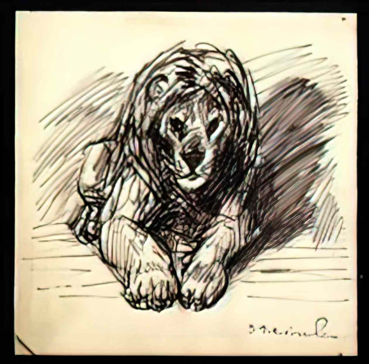 Theophile Steinlen lion 3 Art A4 Photo Print