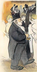 Theophile Steinlen man with umbrella Art A4 Photo Print