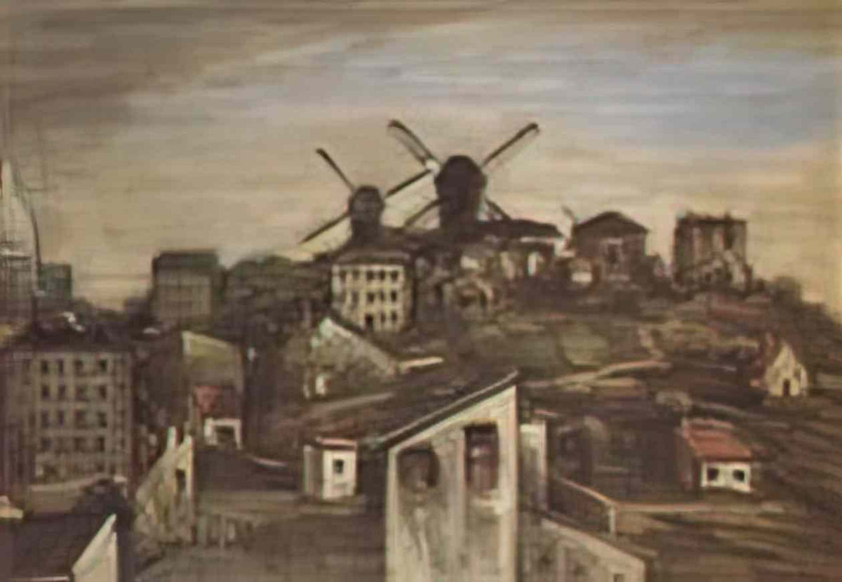 Theophile Steinlen montmartre windmills 1903 Art A4 Photo Print
