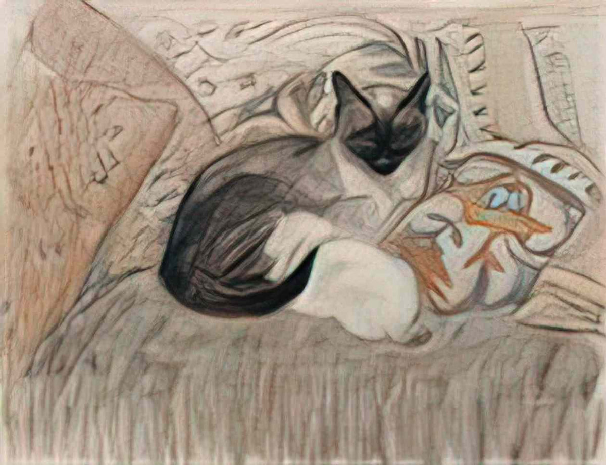Theophile Steinlen mother cat Art A4 Photo Print