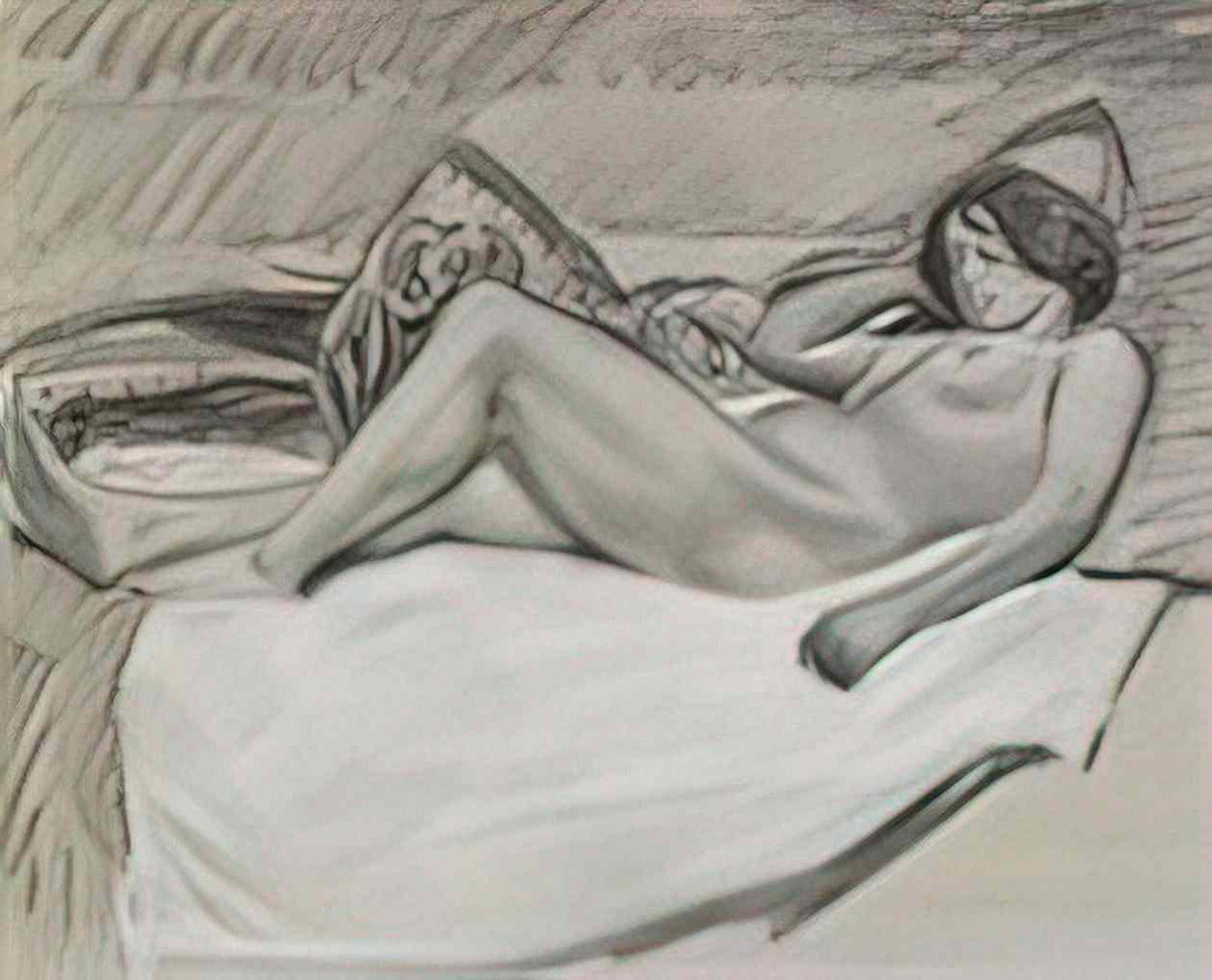 Theophile Steinlen nu allonge Art A4 Photo Print