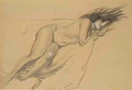 Theophile Steinlen nu aux cheveux epars Art A4 Photo Print