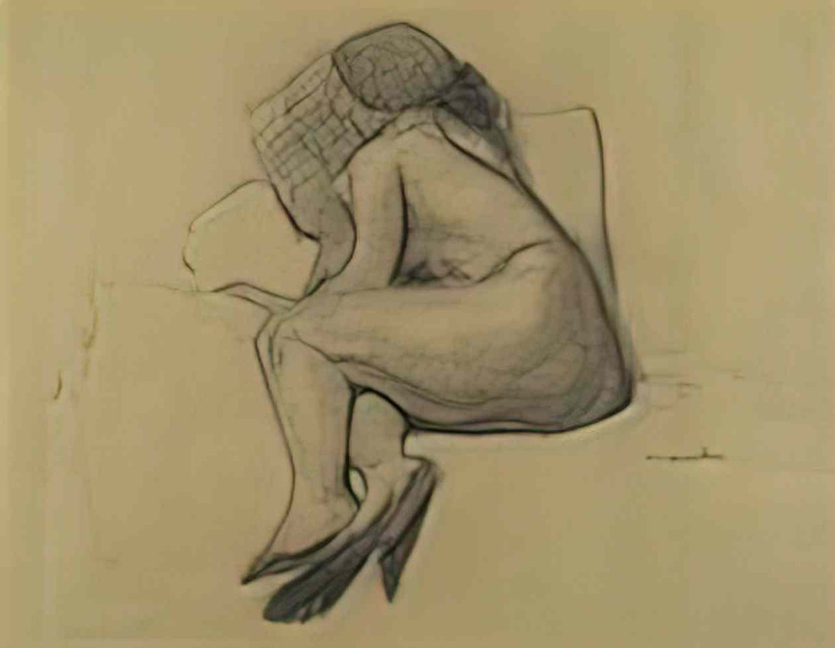 Theophile Steinlen nu de dos Art A4 Photo Print