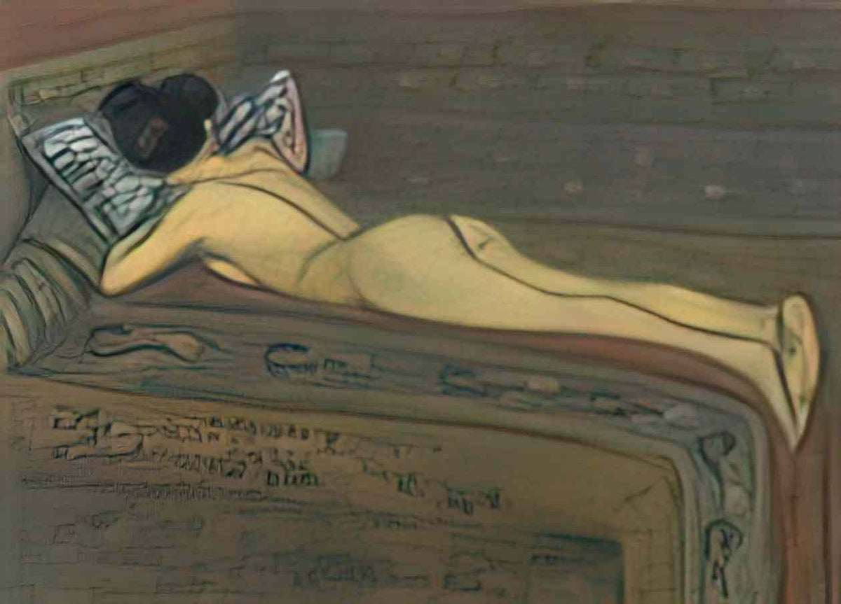 Theophile Steinlen nude on bed 1 Art A4 Photo Print