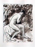 Theophile Steinlen nude on bed Art A4 Photo Print