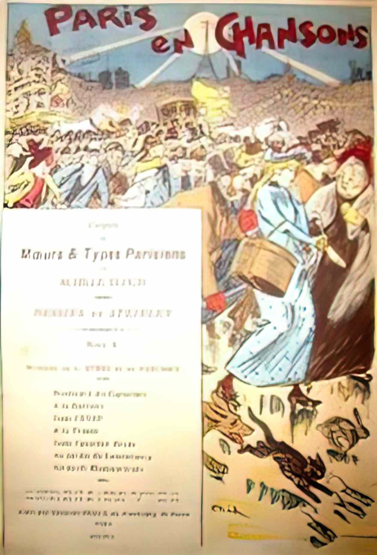 Theophile Steinlen paris en chansons 1892 Art A4 Photo Print