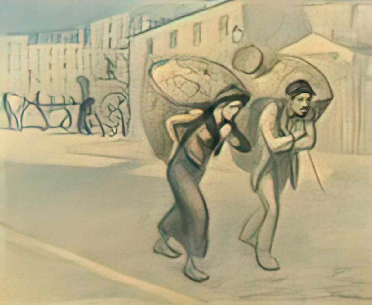 Theophile Steinlen paris street scene Art A4 Photo Print