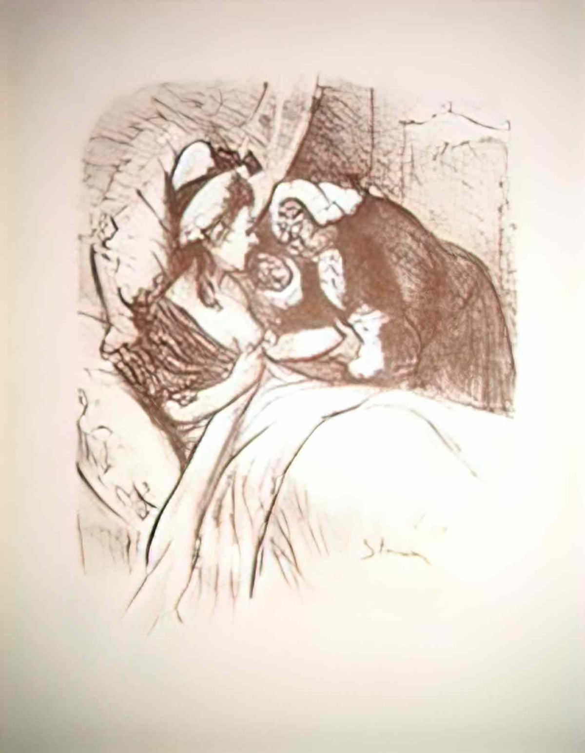 Theophile Steinlen patient and doctor Art A4 Photo Print