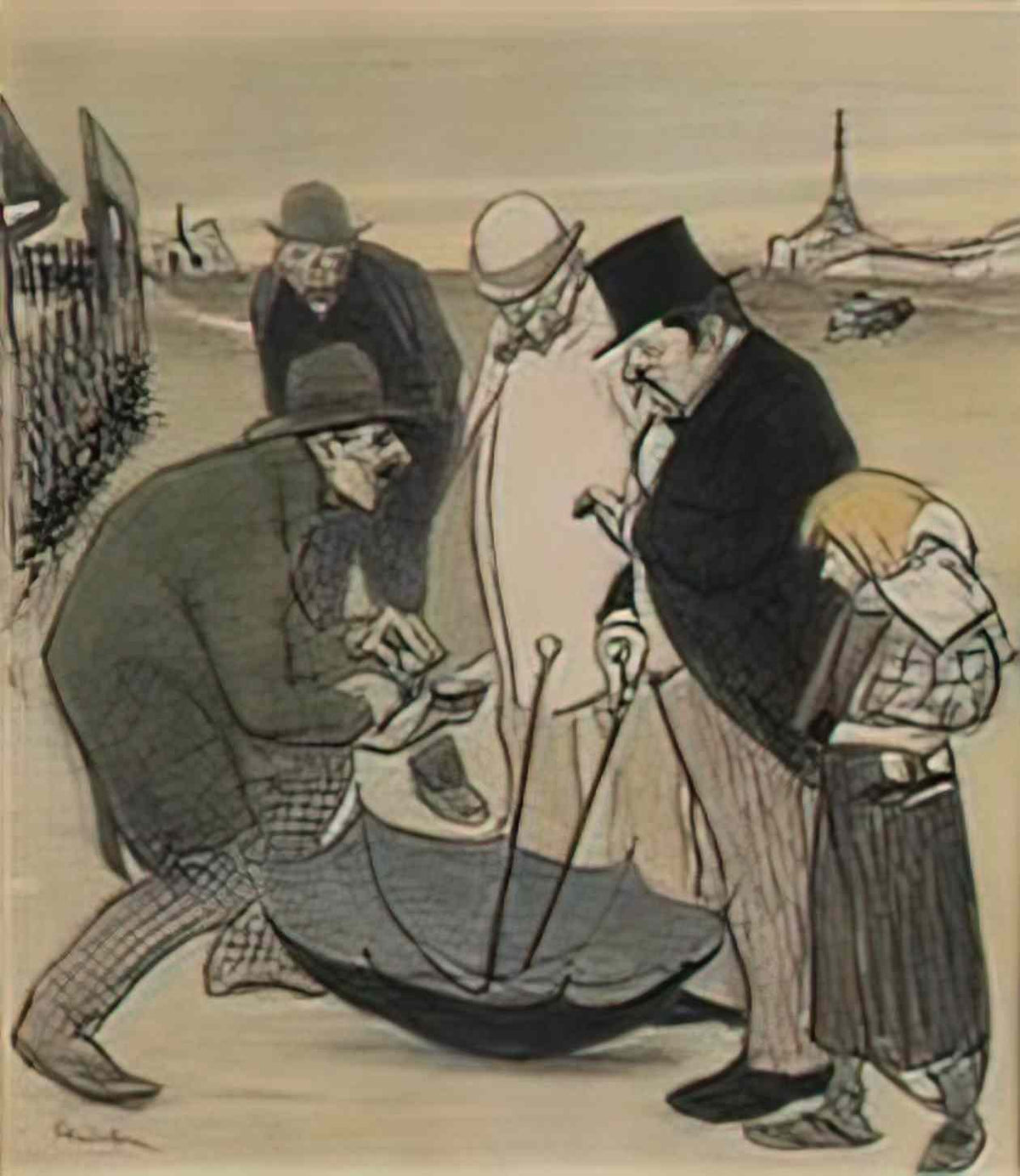 Theophile Steinlen paysage de barriere Art A4 Photo Print