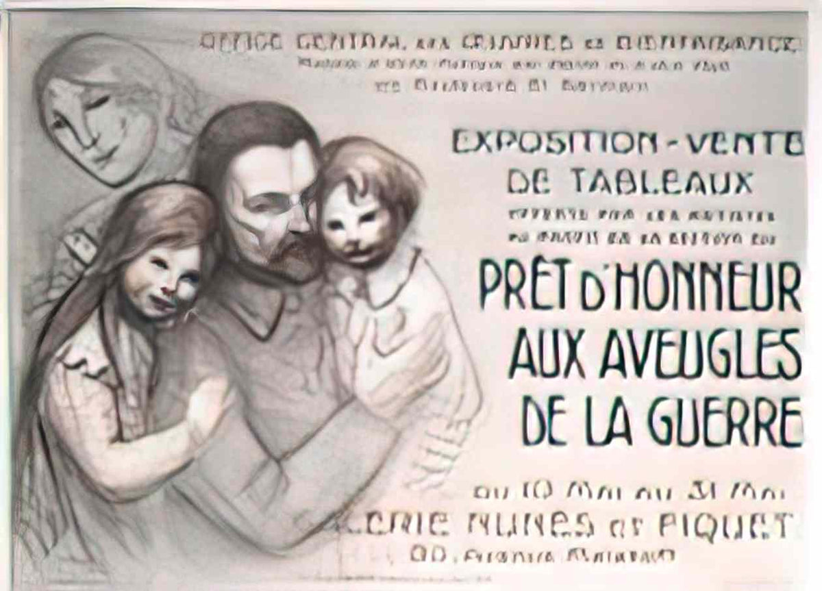 Theophile Steinlen pret d honneur aux aveugles 1917 Art A4 Photo Print