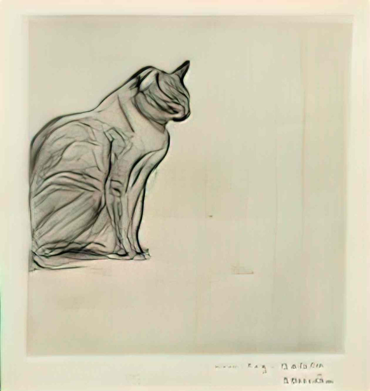 Theophile Steinlen seated cat Art A4 Photo Print