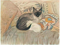 Theophile Steinlen siamese cat and her kitten Art A4 Photo Print