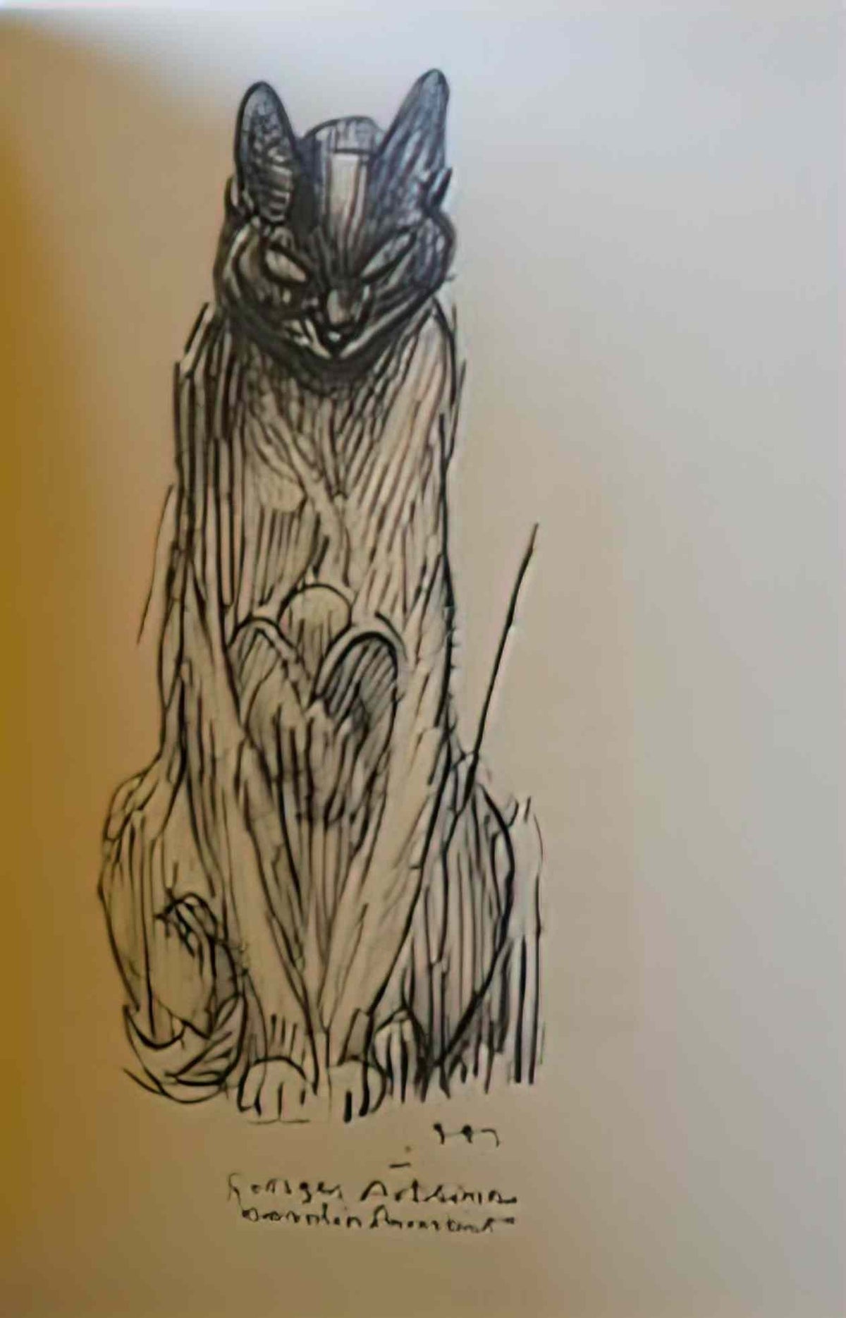 Theophile Steinlen siamese cat ink drawing Art A4 Photo Print
