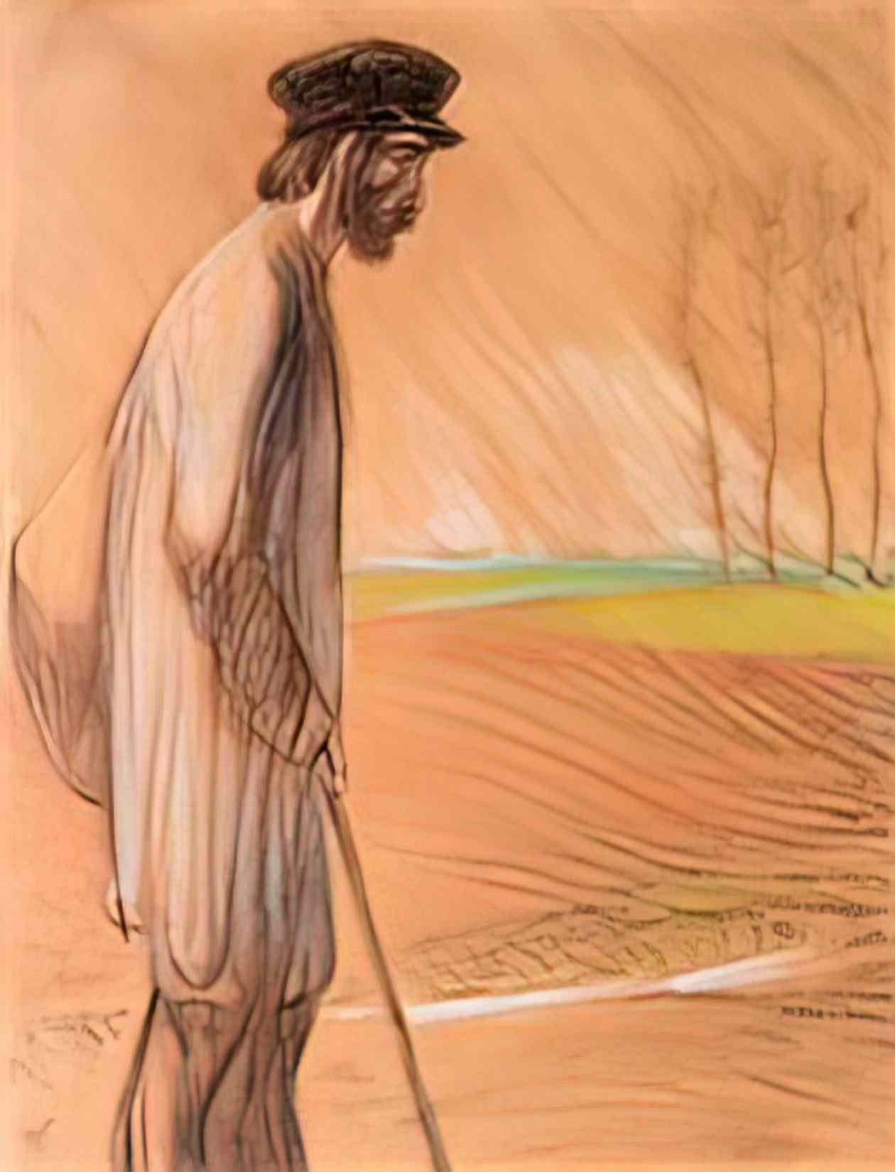 Theophile Steinlen standing man Art A4 Photo Print