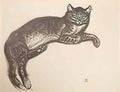 Theophile Steinlen study for l hiver chat sur un coussin Art A4 Photo Print